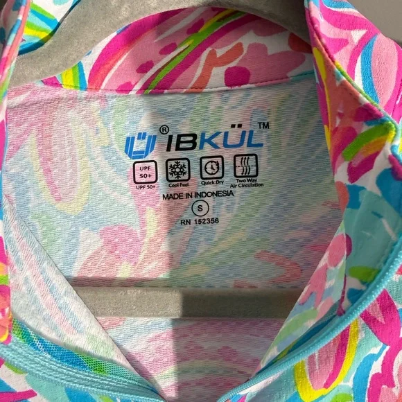 Ibkul Small UPF50 Cool Feel Quick Dry 2 Way Air Vibrant Multicolor Shirt NWT - Picture 3 of 5